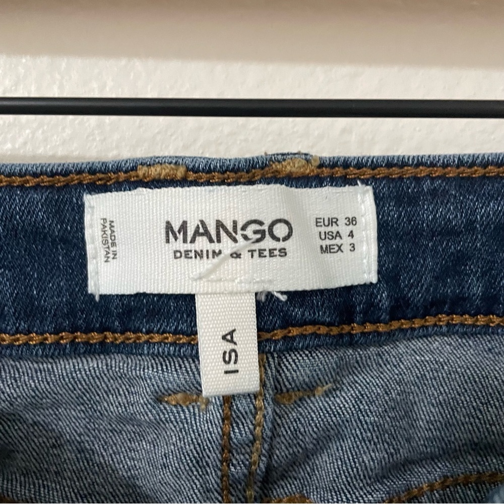 Mango MNG ISA Skinny Denim Jeans Size 4 Medium Wash Low Rise - Picture 5 of 8